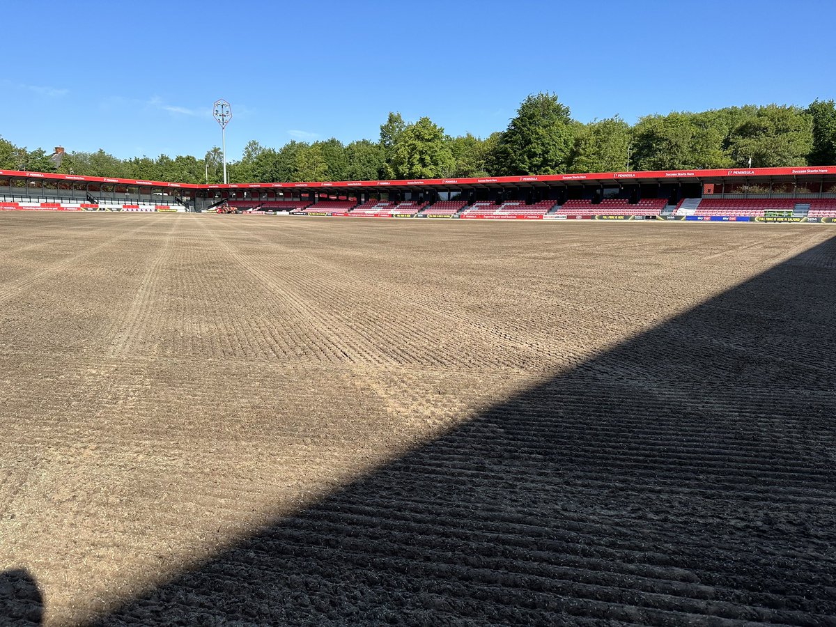Renovations completed today Koro, rake and seed just add water!#salfordcityfc #scfc