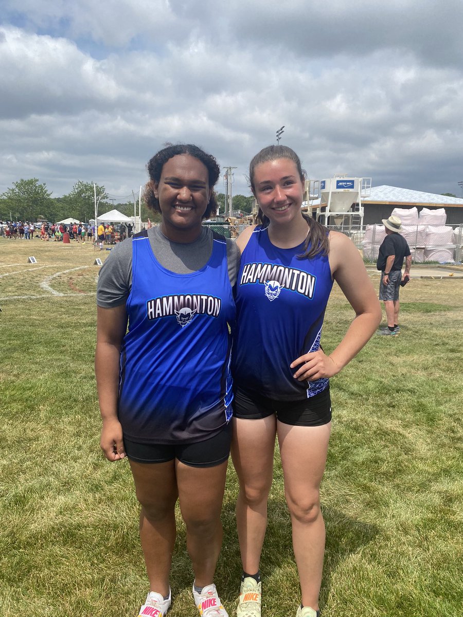 Emma Peretti &amp; Mitra Sampson are headed to STATES! Emma is the SOUTH JERSEY GROUP 3 CHAMPION in the Shot Put, throwing 37’10”!  Mitra placed 2nd in the Shot Put, shattering her own FRESHMAN RECORD &amp; moving up to #2 on the HHS all-time list, with a 37’9” throw!🥇🥈<a href="/HHSdevilsports/">Hammonton Blue Devils Athletics</a>