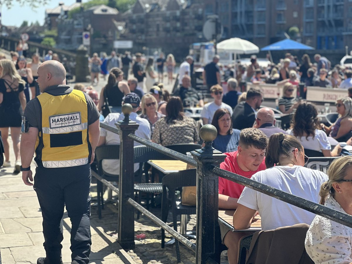 Sunny, busy days in York where we are delivering York BID's Riverside Marshall programme. Our team member will work with security and staff at venues in the riverside quarter to provide a reassuring presence whilst also signalling non-aggression and deterring ASB. <a href="/theyorkbid/">The York BID</a>