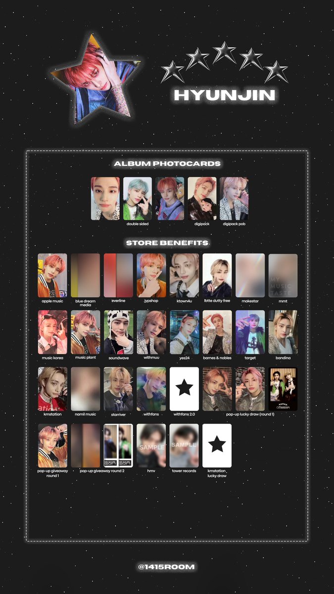 ⭑ stray kids 5-star photocard template ⭑ ↳ album + pre-order