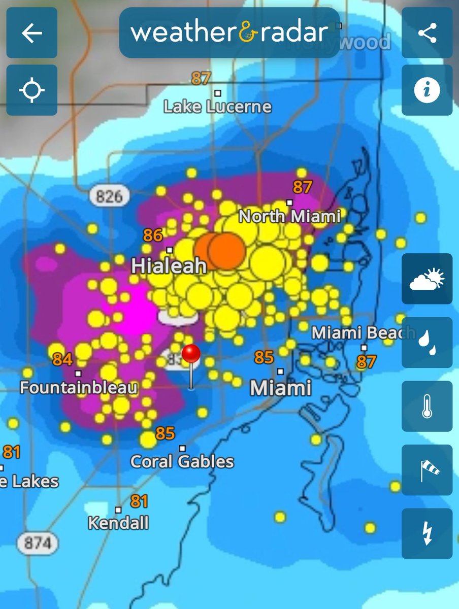 WxFederico's tweet photo. That strong storm over Miami was producing pea-sized #hail over Westchester! Did anyone else see it? @WeatherRadar_US @NWSMiami #flwx https://t.co/YZxmF5ITrq
