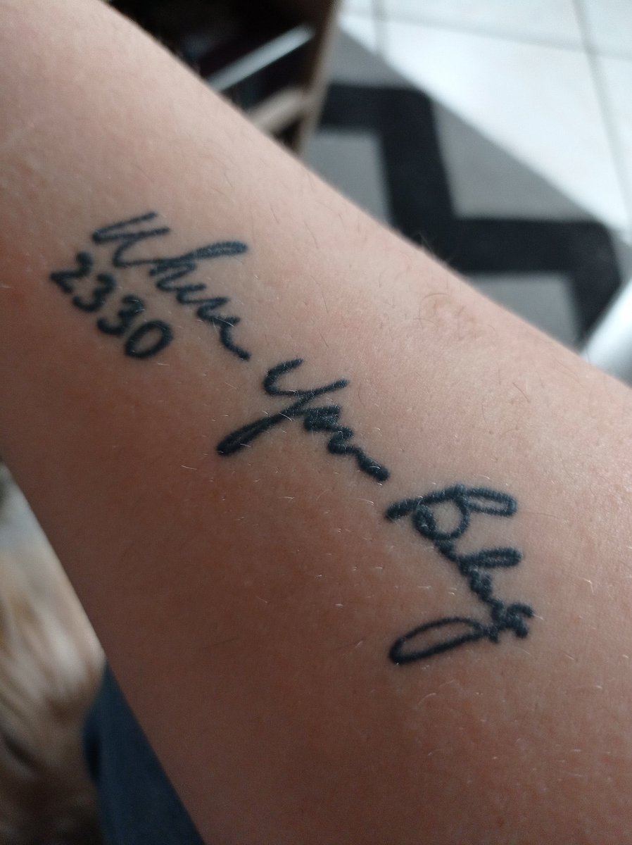 always on my arm . thank you @BradleyBredeweg for the handwriting #TheFostersTenYearAnniversary