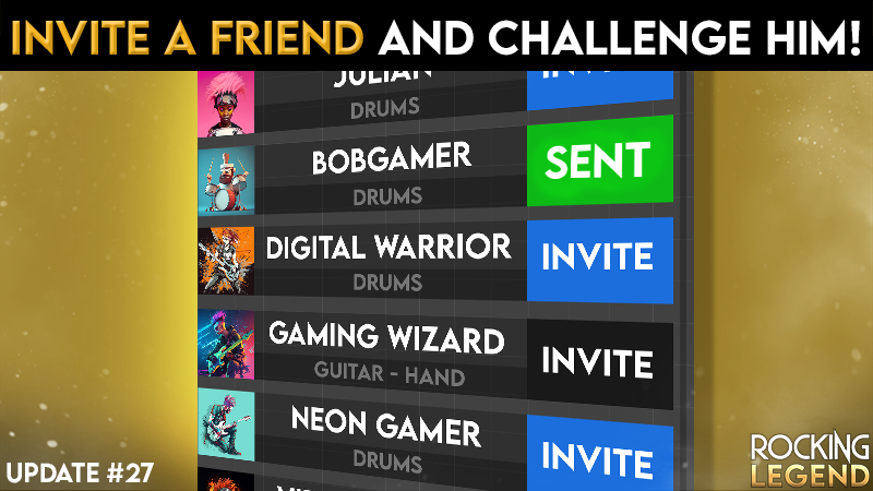 domurosoft's tweet photo. Hi VR Rockstars!
Here is another update multiplayer PVP!
Now you can challenge a friend directly by sending an invitation!
https://t.co/BhI1L70z8y
#Steam #SteamVRFest #guitarplayer #air #Rock #music #drums #VirtualReality #MetaQuest2 #Index #multiplayer #airguitar https://t.co/mOtqSVuD2z