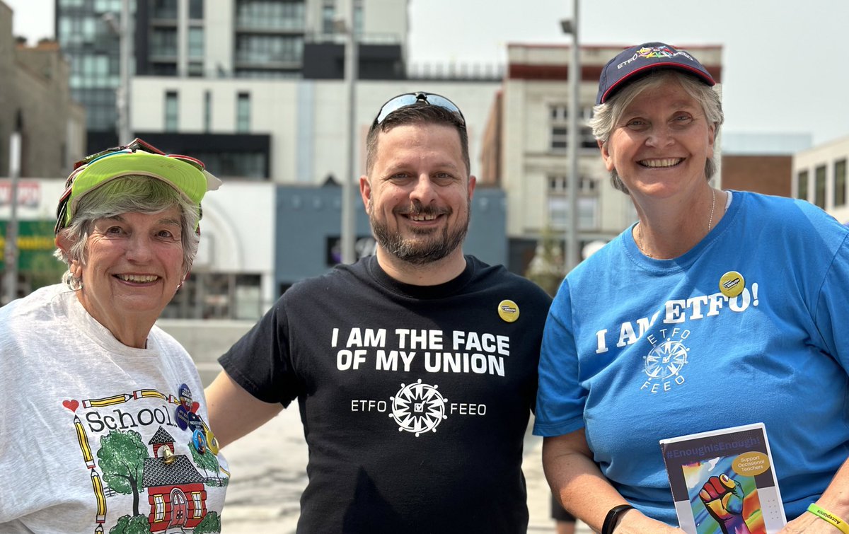 Tmorgan1234's tweet photo. The #OFL #EnoughIsEnough day of action is happening across the province. #kitchener  Thanks @MikeSchreiner @morricemike  and local union leaders @jpkitchener  @RamziTweetz  and @judycutts 
#OntEd #OnPoli @WROTL @ETFOWaterloo @ETFOeducators #DontShortchangePublicEducation https://t.co/qS1jfpEWiT