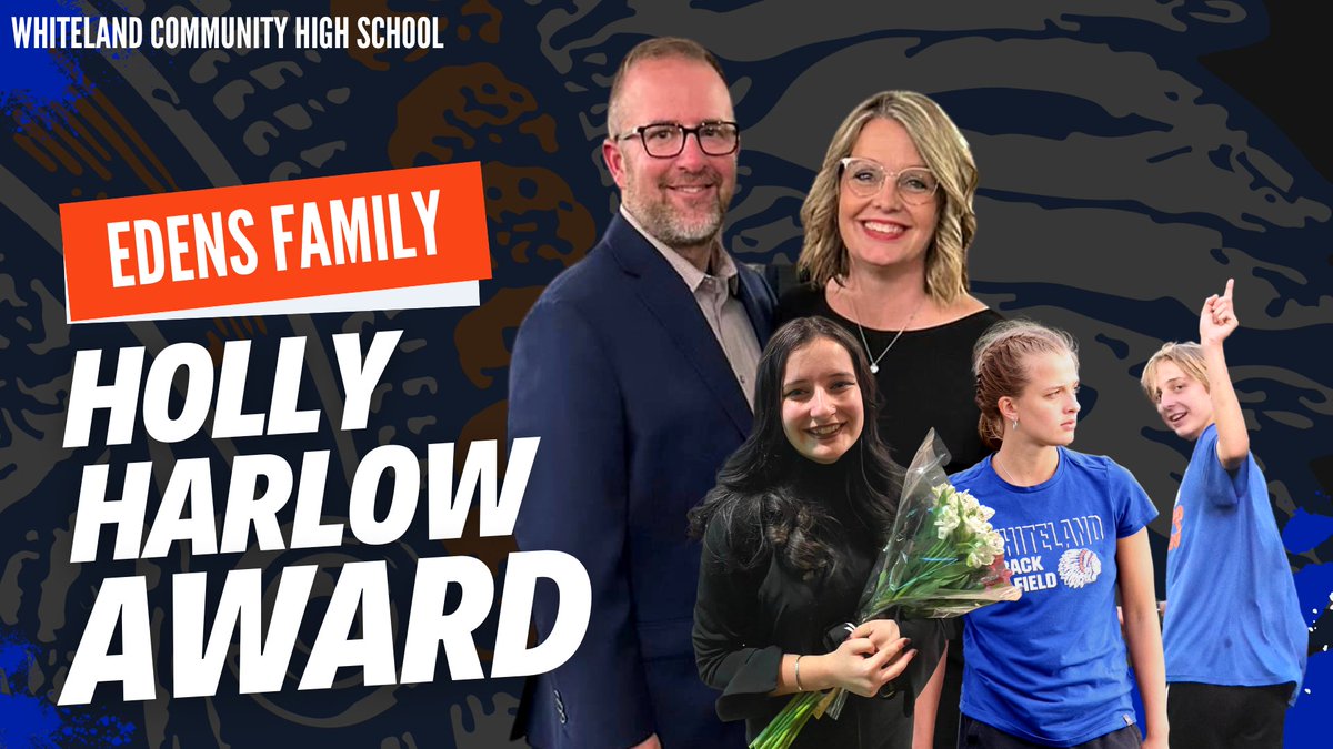 WhitelandBeat's tweet photo. WBSN would like to congratulate the Edens family on being awarded the “Live for Today Holly Harlow Award” at the 2023 Whiteland Graduation. Holly Harlow was a graduate of Whiteland and later a teacher who passed away after a ten year battle with cancer in the 2006-2007 school year.

The Edens family helped organize several cleanup efforts following the tornado that struck Whiteland this year. They gave their time to help those in their neighborhood and surrounding neighborhoods as well. David and Nicole have both served Whiteland for over two decades, with David a Whiteland graduate himself. Olivia, the oldest daughter was a graduate in 2021, Amelia a graduate in this year’s class, and Nolan a member of the class of 2026. While many in our community stepped up, the leadership of the Edens family was felt and embodied the true spirit of the Warrior Way, but of Holly Harlow.

Congratulations to David, Nicole, Olivia, Amelia, and Nolan Edens on this deserved award!