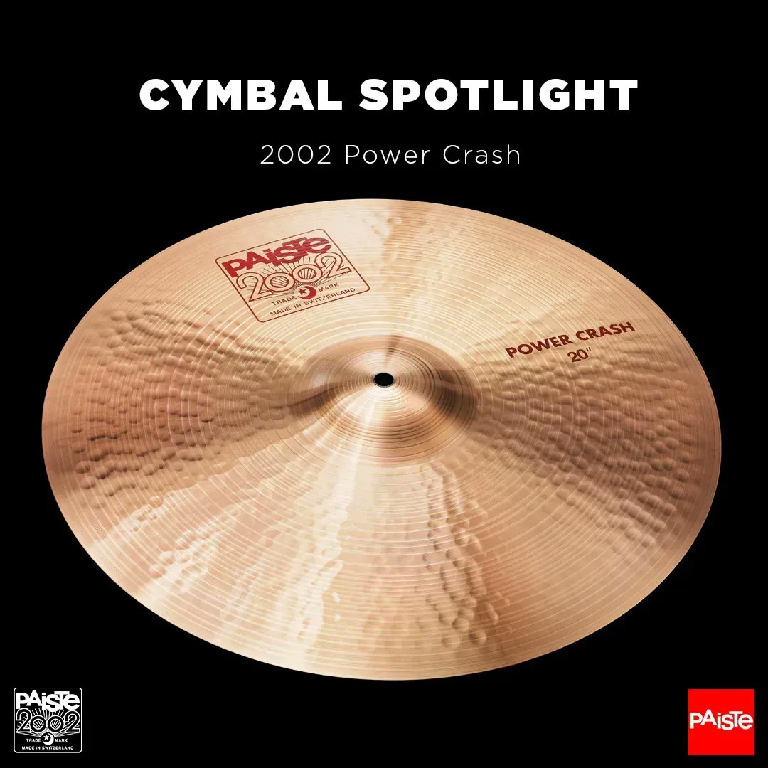 CYMBAL SPOTLIGHT - 2002 Power Crash 
⁣⠀
Strong, extremely cutting crash for heavy playing. 

Head over to our website for detailed audio samples and more information.
➡️  paiste.com/en/products/mo…

#paistecymbals #paiste #crash #powercrash #drums #cymbals #2002