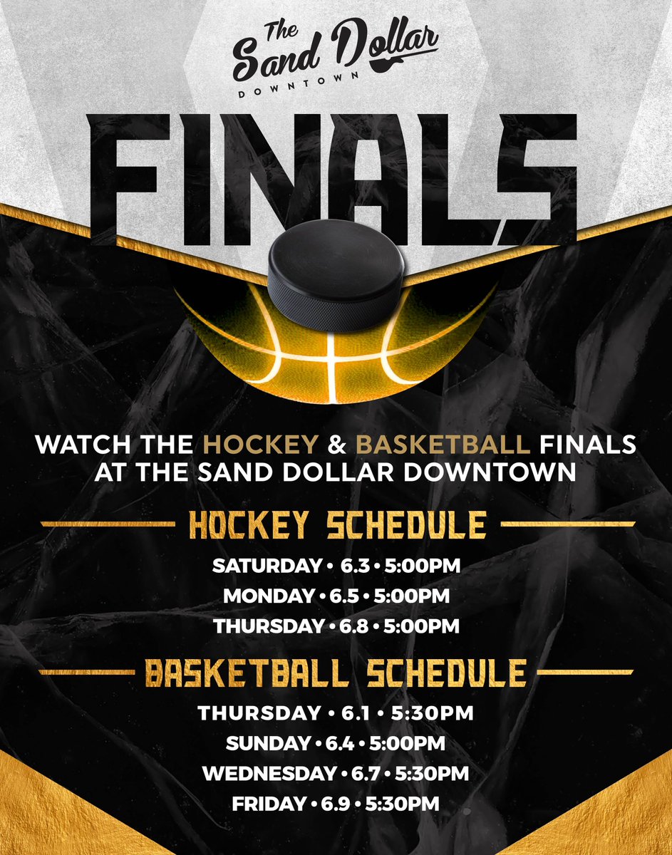 The finals are here! Come watch the big games at The Sand Dollar Downtown! Wear your team apparel, enjoy a craft cocktail, and game on! 🎸 ⚔️ 🏀 

ow.ly/xxgG50Om6A3
#PlazaLV #DTLV #FremontStreet #Downforanythingdtlv #onlyvegas #NHL #nba #GoKnightsGo #vgk #thesanddollardt