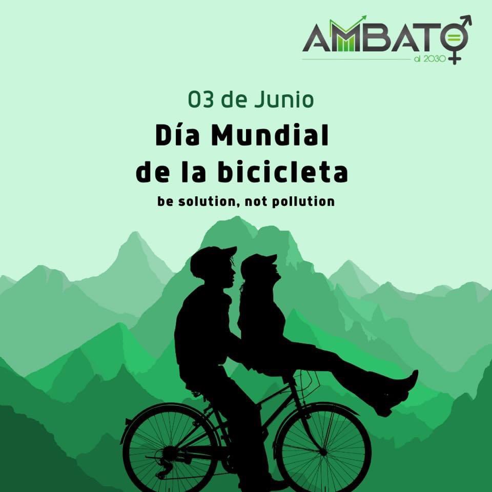 Ambatoal2030's tweet photo. 🚴‍♀️🚴‍♂️ ¡Celebramos el #DíaDeLaBicicleta!

Es un medio de transporte asequible 🚲 limpio 🍃y bueno ❤️ para la salud.  

➡️ #Ambato necesita de espacios seguros para movernos en bici https://t.co/kJAfnhEsbm