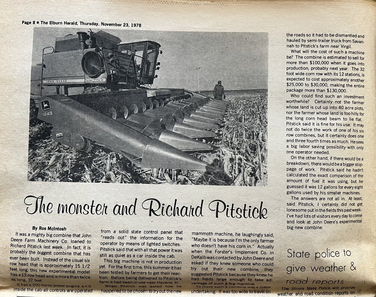 Came across an old newspaper I saved for some reason…… <a href="/JohnDeere/">John Deere USA</a>