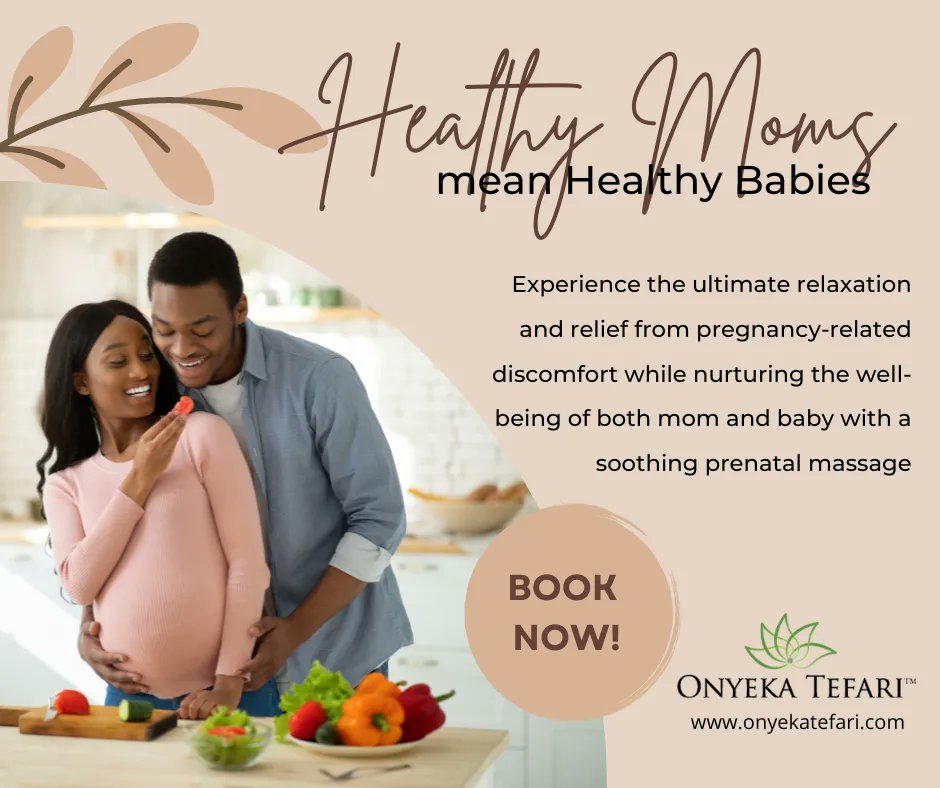 OnyekaTefari's tweet photo. Indulge your pregnant partner with Onyeka Tefari Wellness and Spa's Prenatal Massage series! 🌺💆‍♀️✨Relieve discomfort, reduce stress, and strengthen your bond. Limited spaces available. Book now! 💫🎁#OnyekaTefariWellness #PrenatalMassage #SupportingMoms #SuperPartners https://t.co/SFP3gLWBIv