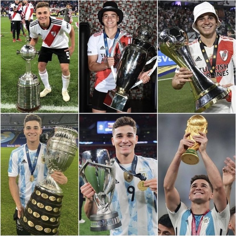DxBruyneSZN's tweet photo. Julian Alvarez’s trophy collection is actually insane and he can still add the UCL to it too 🇦🇷🕷️ https://t.co/8qQ4SgrMKO