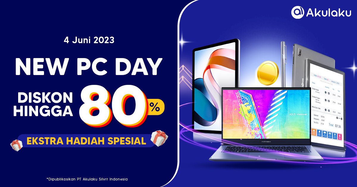 Udah paling bener beli laptop di Akulaku✅  

Promo New PC Day ⚡DISKON HINGGA 80%⚡Produknya lengkap dan keren-keren🖥💻  

Klik info lengkapnya ttps://bit.ly/NewPCDayXAL2  

#AkulakuIndonesia #PromoLaptop #PromoPC #BelanjaOnline #InfoDiskon