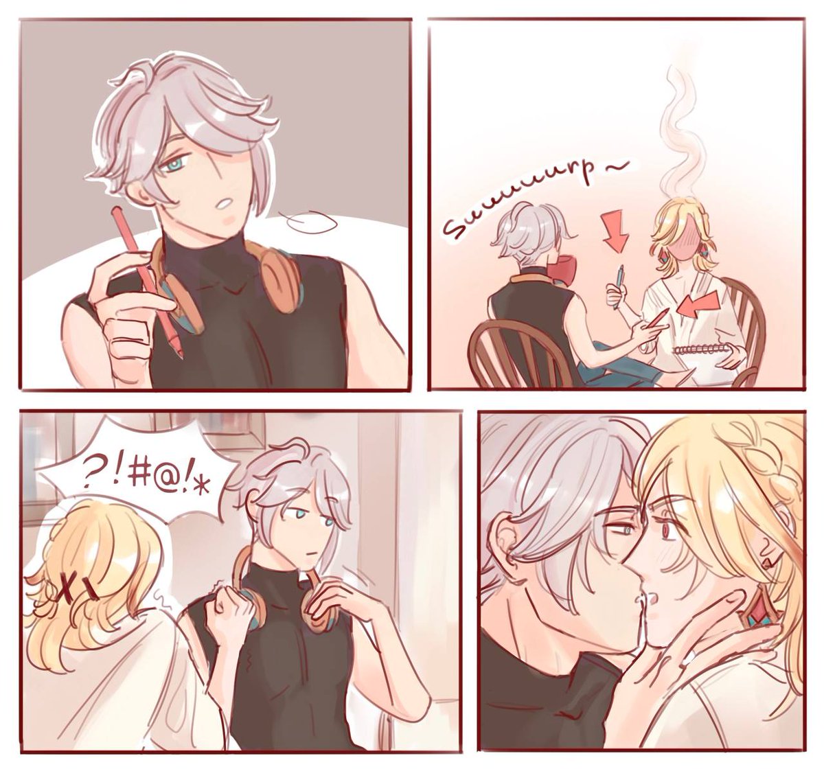 Sahar_nii's tweet photo. Some modern au and haikaveh's usual day🥰

#haikaveh #Haitham #Kaveh #Genshinlmpact https://t.co/9SCr8Dc2O0