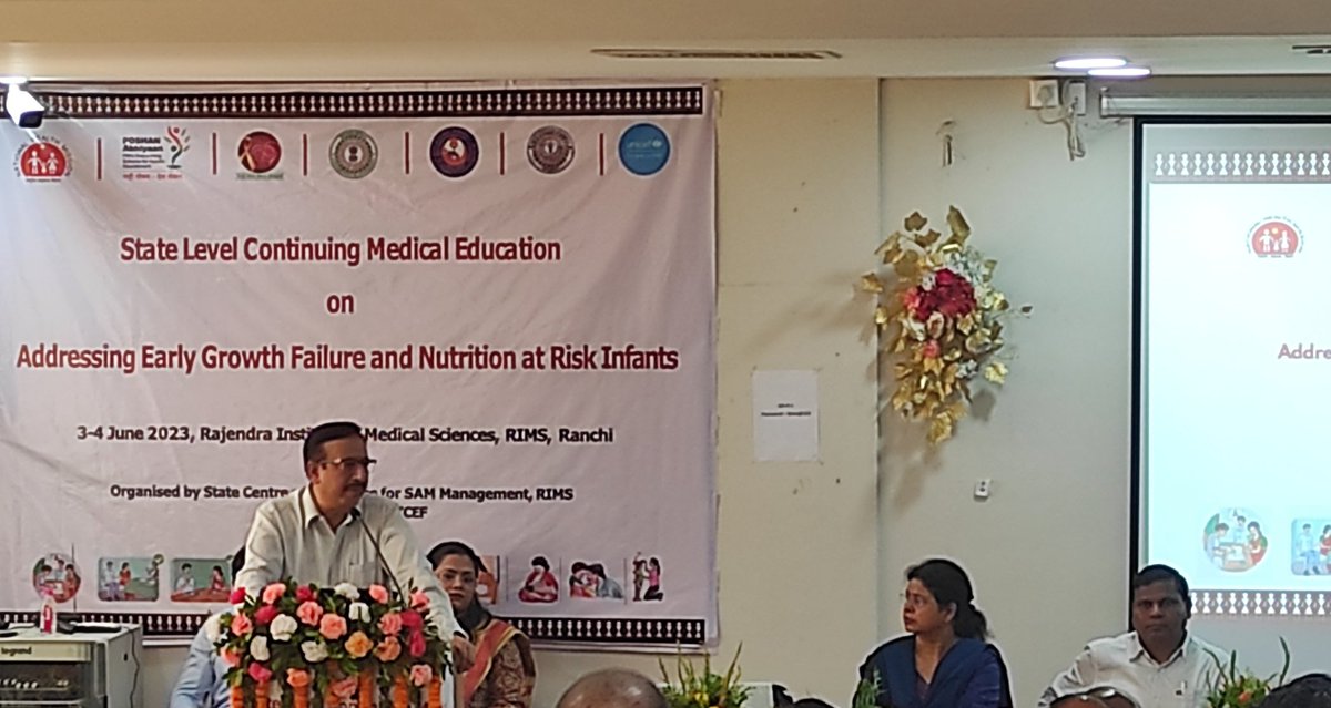 ranchi_rims's tweet image. Additional Chief Secretary Shri Arun Kumar Singh today addressed workshop on Addressing Early Growth Failure &amp;amp; Nutrition at Risk Infants.He said improving the quality of services provided to maternal &amp;amp; child care units is crucial

@HLTH_JHARKHAND  @BannaGupta76