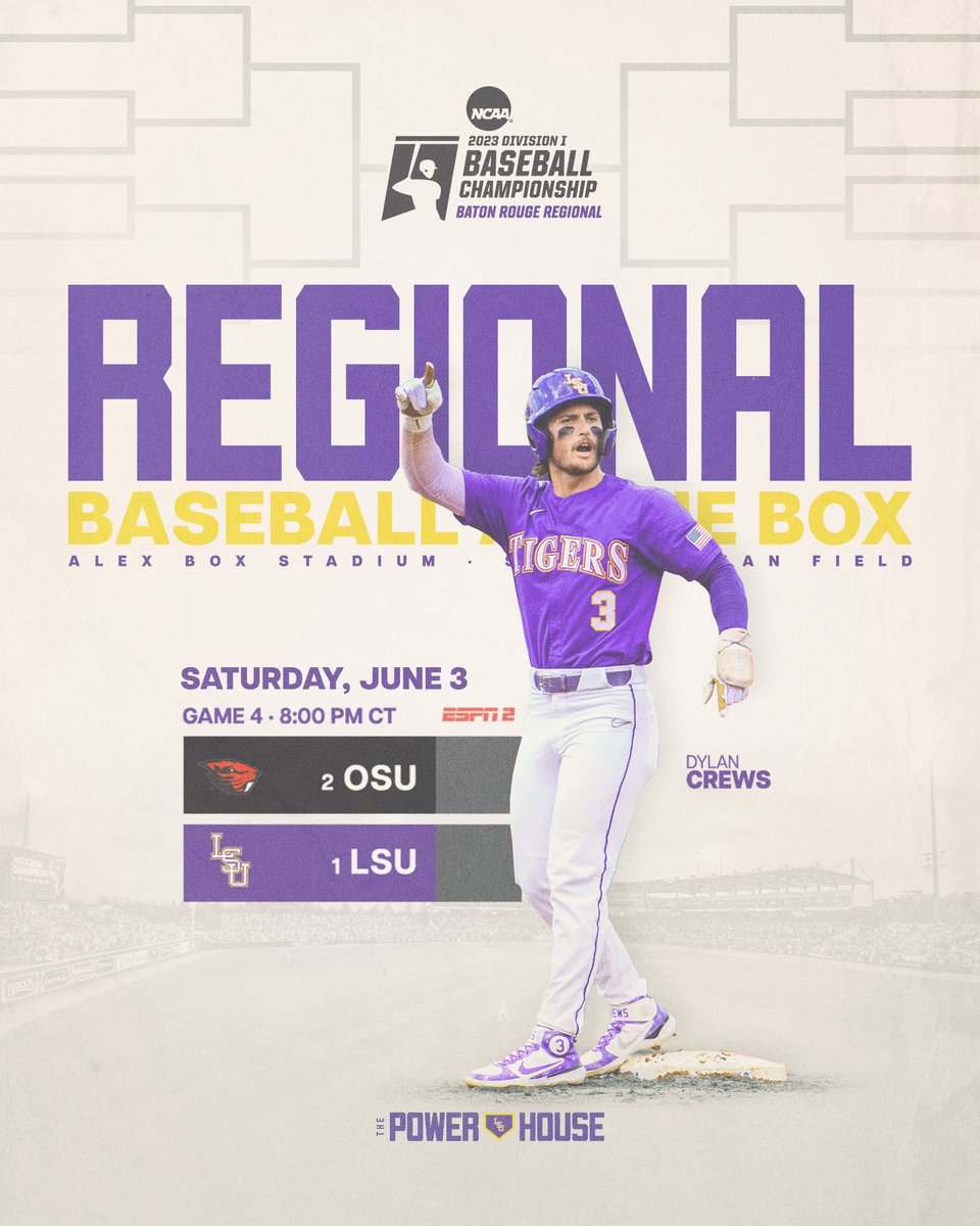 Well, you get down the fiddle and you get down the bow...

🆚 Oregon St.
📍 Alex Box
⏰ 8:00 p.m. CT
📊 lsul.su/3oELZxg
📻 98.1 FM (LSUsports.net/audio/)
📺 ESPN2
💻 lsul.su/45IrGQ1