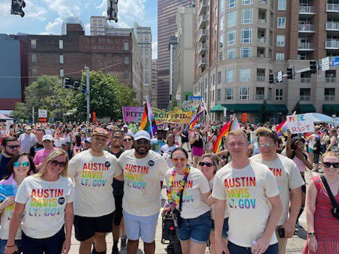 Lt. Gov. Austin Davis and staff at Pittsburgh Pride Parade