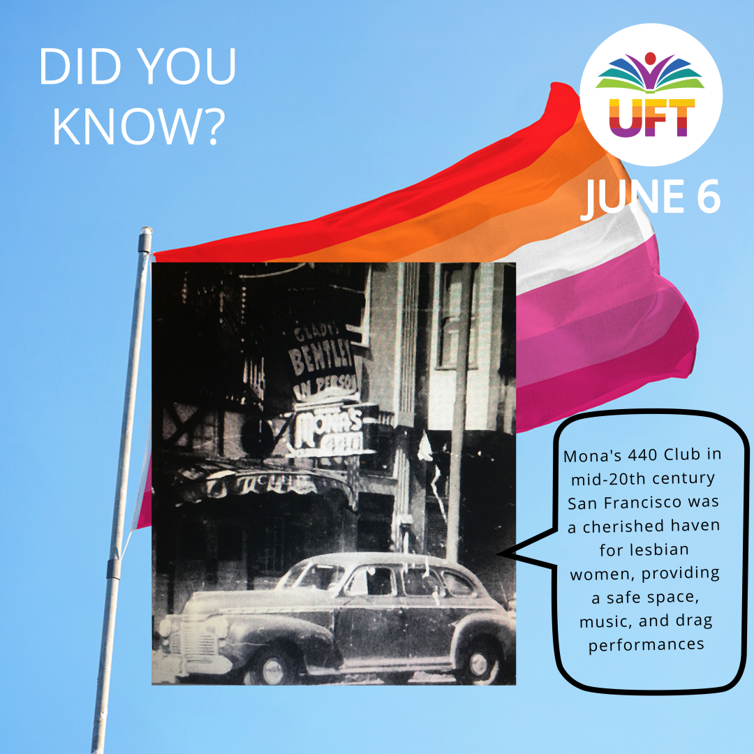 PrideUft's tweet photo. "💃✨ In mid-20th century San Francisco, Mona's 440 Club stood as a vibrant haven for lesbian women. The club offered a safe space, music, and drag performances, fostering community and celebration. 🌈🏳️‍🌈 #LGBTQHistory #Mona440Club" https://t.co/pmCq71YhiU