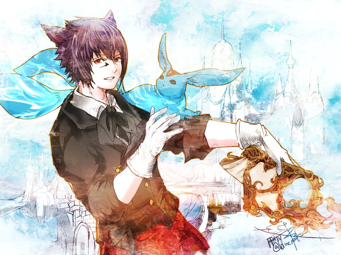 avatar_(ff14) 「たんおめ!いつも遊んでくれてありがとね☆彡」|rukaのイラスト