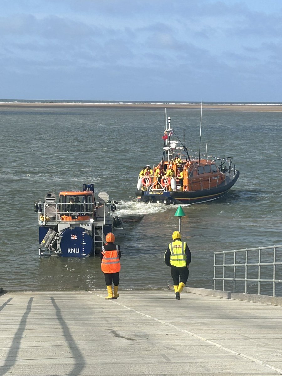 FundLifeboat's tweet photo. We've had an amazing day at Wells-next-the-Sea. So proud to see Civil Service 53 in the water. thank you to everyone who supported us along the way. https://t.co/bLMpAcW1Xl