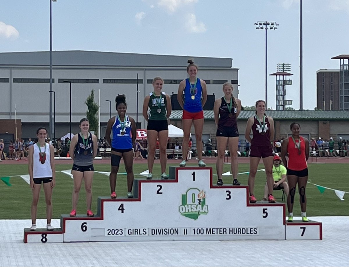 What a great season for Ella Rucker!  So proud of her 2023 7th place finish at the OHSAA state meet. Ella will also finish the season as 100h League champion, District champ, 4th at Regionals, 2 time state qualifier, &amp; school record holder @ 14.88.  BHS is proud of you #GoRed 🅱️
