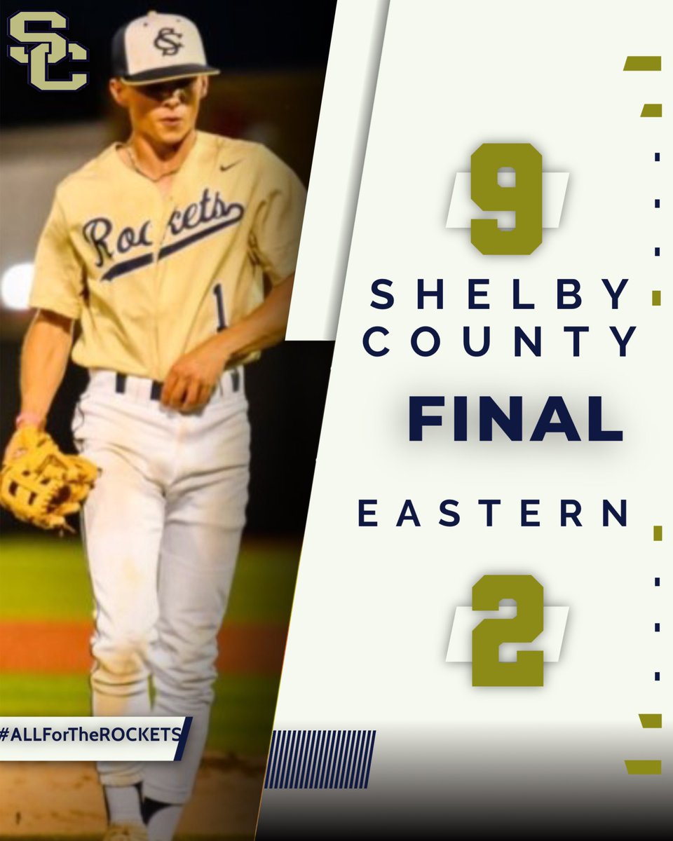 ‼️SURVIVE AND ADVANCE‼️

The Rockets advance to next Friday’s Semifinal game (6/9) with a 9-2 win over Eastern. The Rockets will face the winner of the L.Catholic/Apollo game at 12:30! 

#ALLForTheROCKETS 🚀🚀

<a href="/RocketPrincipal/">Shelby County High School</a> <a href="/SC_Rockets/">SCHSBaseball</a>