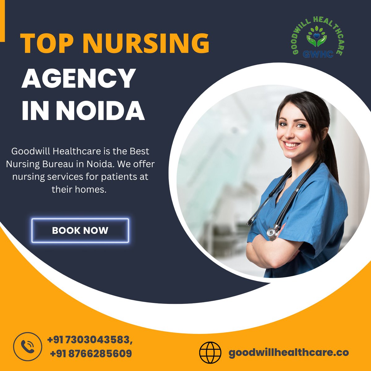 Goodwill Healthcare is the Best Nursing Bureau in Noida. We offer nursing services for patients at their homes. 

#HomeHealthcare, #nursing, #nursingbureau, #BabyCare, #BabyCareTaker, #BabyCareService, #Healthcare, #NursingCare, #ElderCare, #CriticalCare, #GoodwillHealthcare