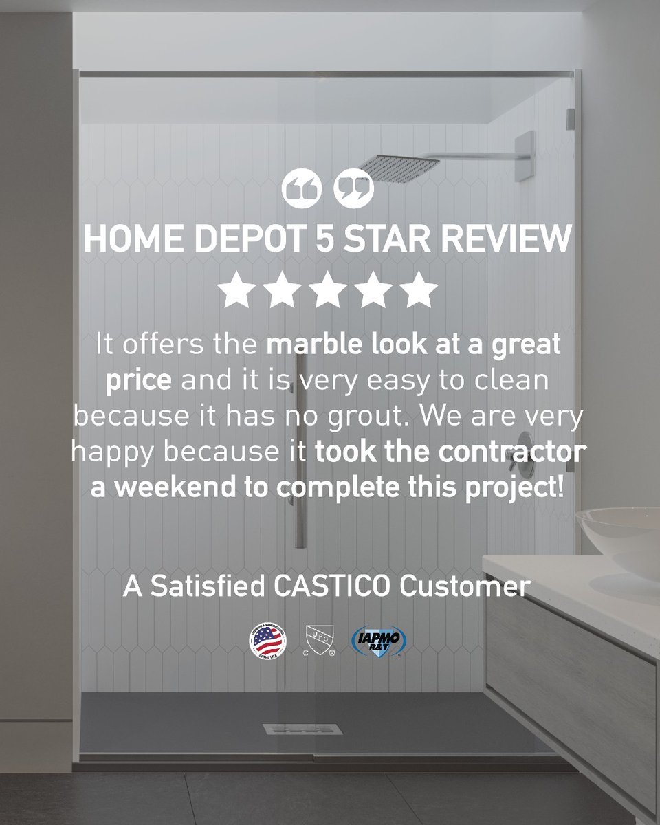 CasticoTx's tweet photo. Discover the perfect solution for upgrading your shower in a convenient and cost-effective manner with CASTICO, a highly favored choice among Home Depot shoppers. #castico #showerwalls #showerbase #showerkit #interiordesign #homerenovation #DIY

https://t.co/wze21CmbR9 https://t.co/2yVUaWLKUa