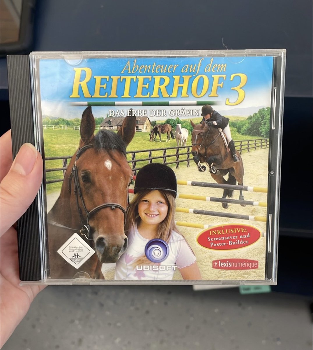 AnnaLSwanson's tweet photo. @schaalfan Okay but someone did literally put this German horse girl game in the book drop this week https://t.co/5NR0EBNnAx