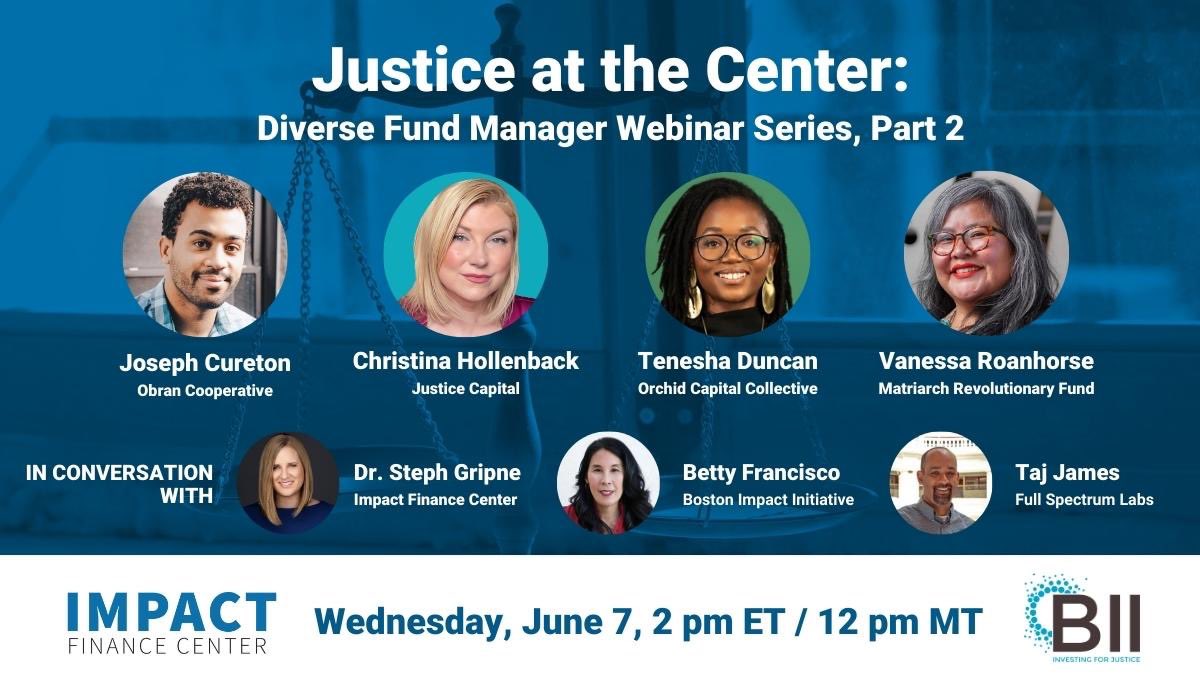 Join BII &amp; <a href="/ImpactFinCtr/">Impact Finance Center (IFC)</a> for our Diverse Managers Webinar on 6/7 featuring four diverse fund managers who are addressing structural racism and inequity head-on through new investment structures, community decision-making, and solidarity. 
RSVP: lnkd.in/eUJCuFrs