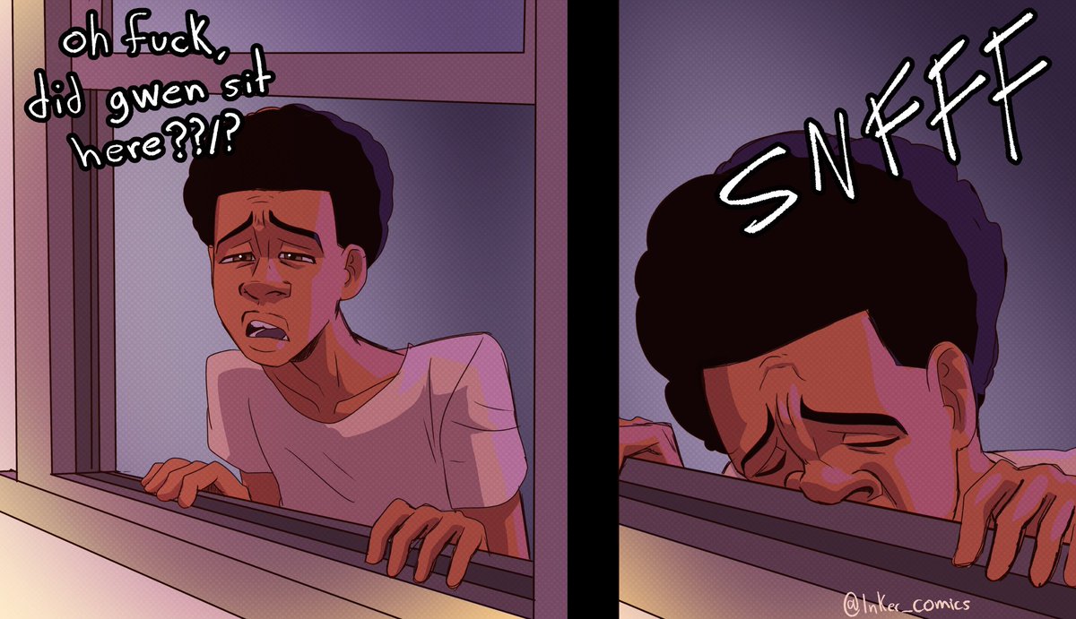 Miles sniffing window - miles morales sniffing window
