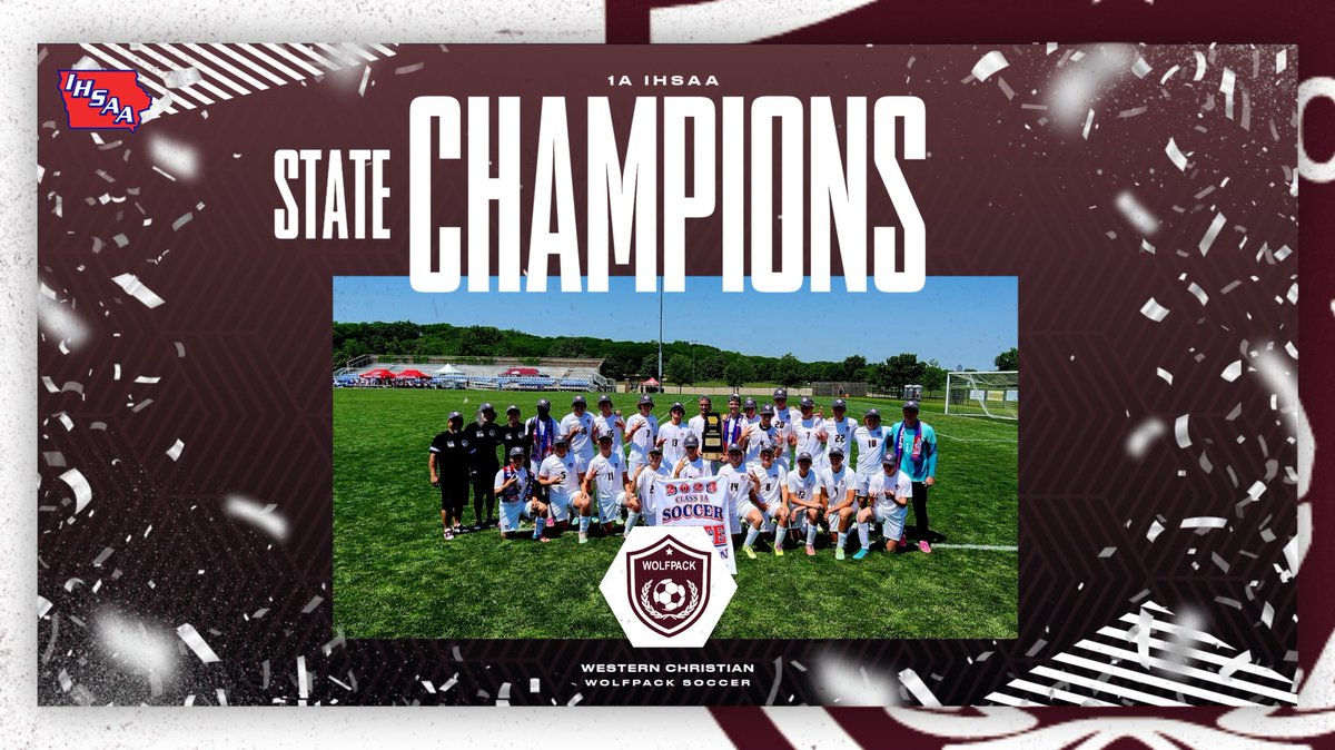 wolfpack_wc's tweet photo. Your 1A @IHSAA STATE CHAMPS! Congrats @wcboyssoccer1 and Coach Bacccam, what a season! @TheWCWolfpack #WolfpackEdge https://t.co/JMJcqKatzi