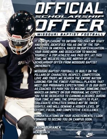 AllebachHenry's tweet photo. Thankful to receive my first offer to play college football! Thank you @MBUCoachB I appreciate it https://t.co/0mfG4vIuv6