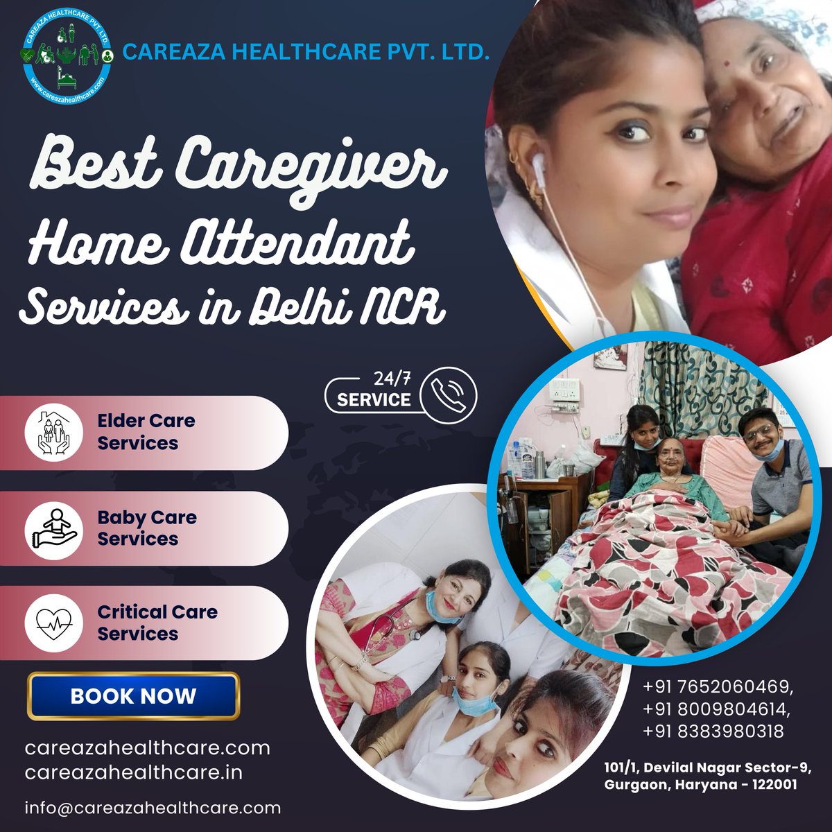 If you are looking for Home Attendant Service Near You, so should have to connect with Careaza Healthcare first. 
#HomeHealthcare, #nursingservices, #nursingbureau, #homecare, #Baby, #BabyCare,  #HomeCare, #Healthcare, #NursingCare, #ElderCare, #CriticalCare, #CareazaHealthcare