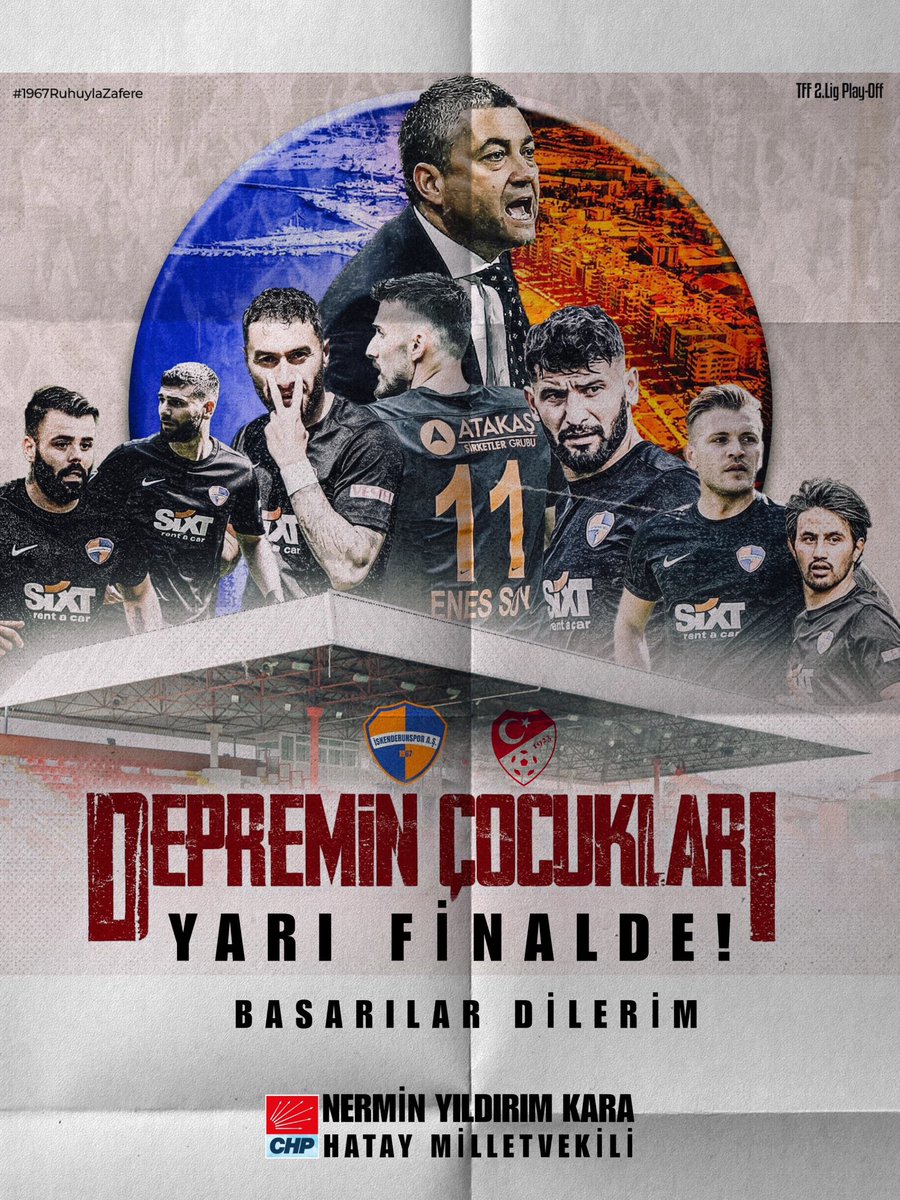 Şehrimizin takımı
@iskenderunspor_ ‘umuz Play-Off Yarı Finalde! Depremin çocuklarını tebrik ediyor, başarılarının devamı diliyorum. #1967RuhuylaZafere #SenŞampiyonOlacaksın!