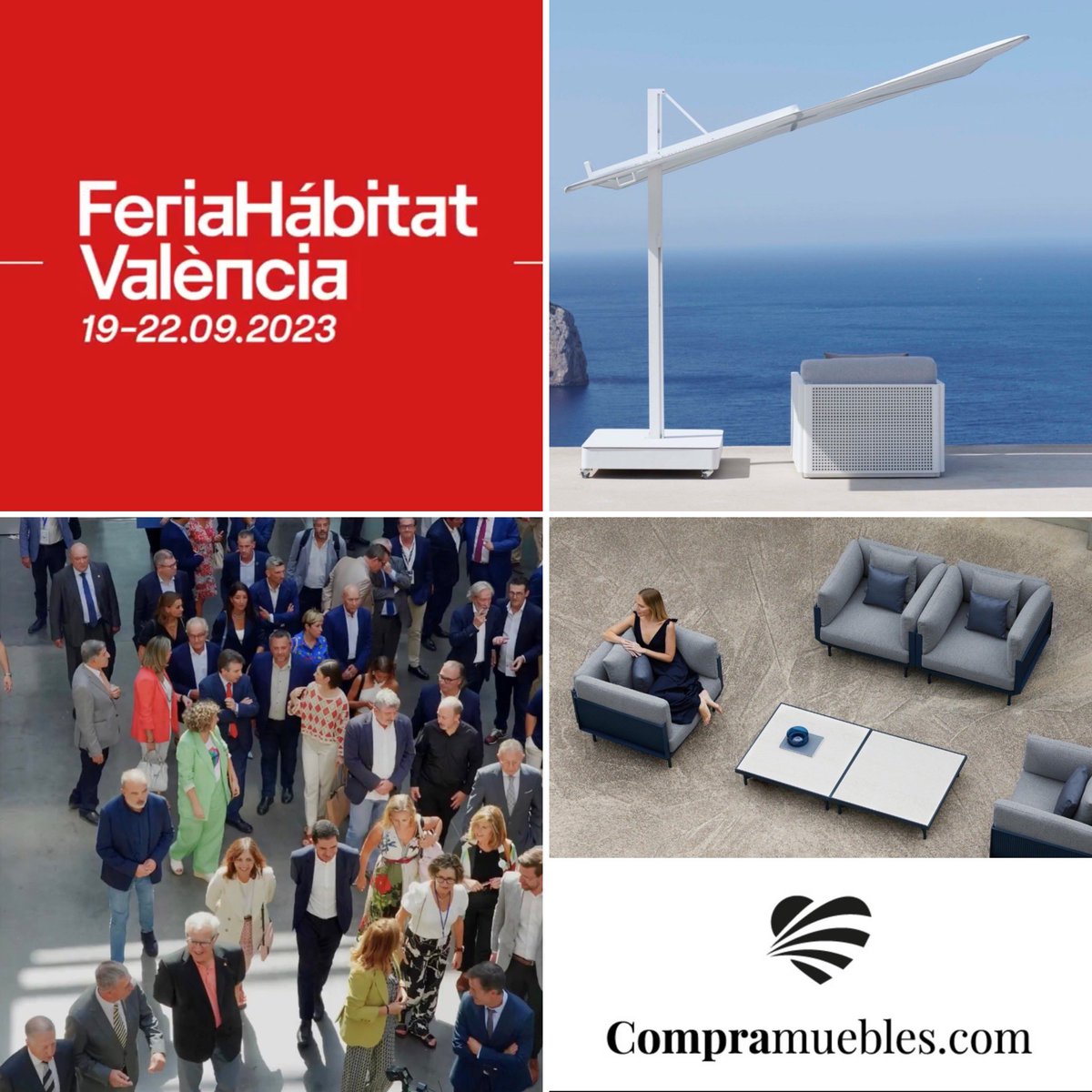 Compramuebles1's tweet photo. Del 19 al 22 de Septiembre. Feria Hábitat València es el principal escaparate internacional de la industria española del hábitat. Una gran oferta de mueble, iluminación, decoración, tapiceria y descanso. https://t.co/6puNzTqspJ aquí tu pase👉 https://t.co/fqtOGnfZrd https://t.co/rXurDc4iBF