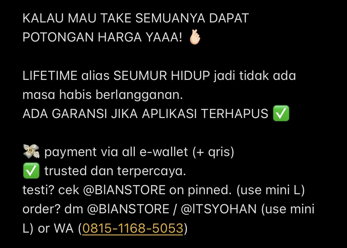 jvaywon's tweet photo. Halo semuanya!! ★____ ★
buat kalian calon-calon author yang sukses mau cari aplikasi AU yang pastinya trusted dan sellernya fast proses? yuk bisa order di aku! Bebas tanya-tanya sebelum membeli. 

wtb jual beli whatsfun social maker make it social dummy apk au ios #zonauang https://t.co/7riziHkZpI