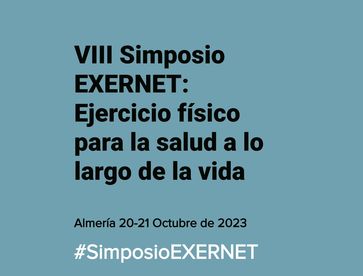 RedExernet's tweet photo. #SimposioEXERNET que celebraremos en Almería (@ualmeria) los días 20 y 21 de octubre de 2023
🗣️Envío de abstracts (deadline 30 de junio), inscripciones y toda la información👇
https://t.co/BKekbRVywi https://t.co/sTROPm843h