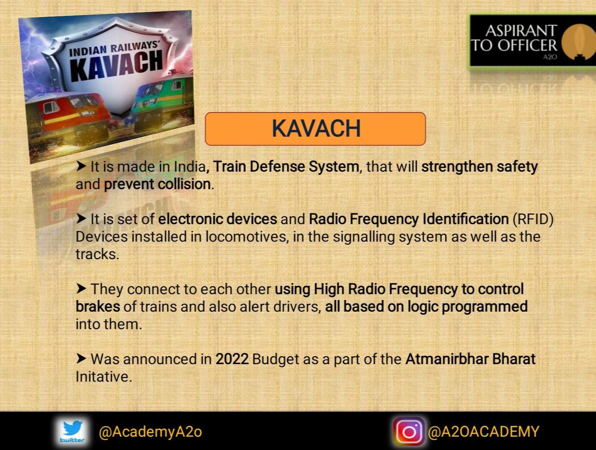 AcademyA2o's tweet photo. Know about #kavach.

#epfo #cgl #upsc https://t.co/ngdnfoqzHo