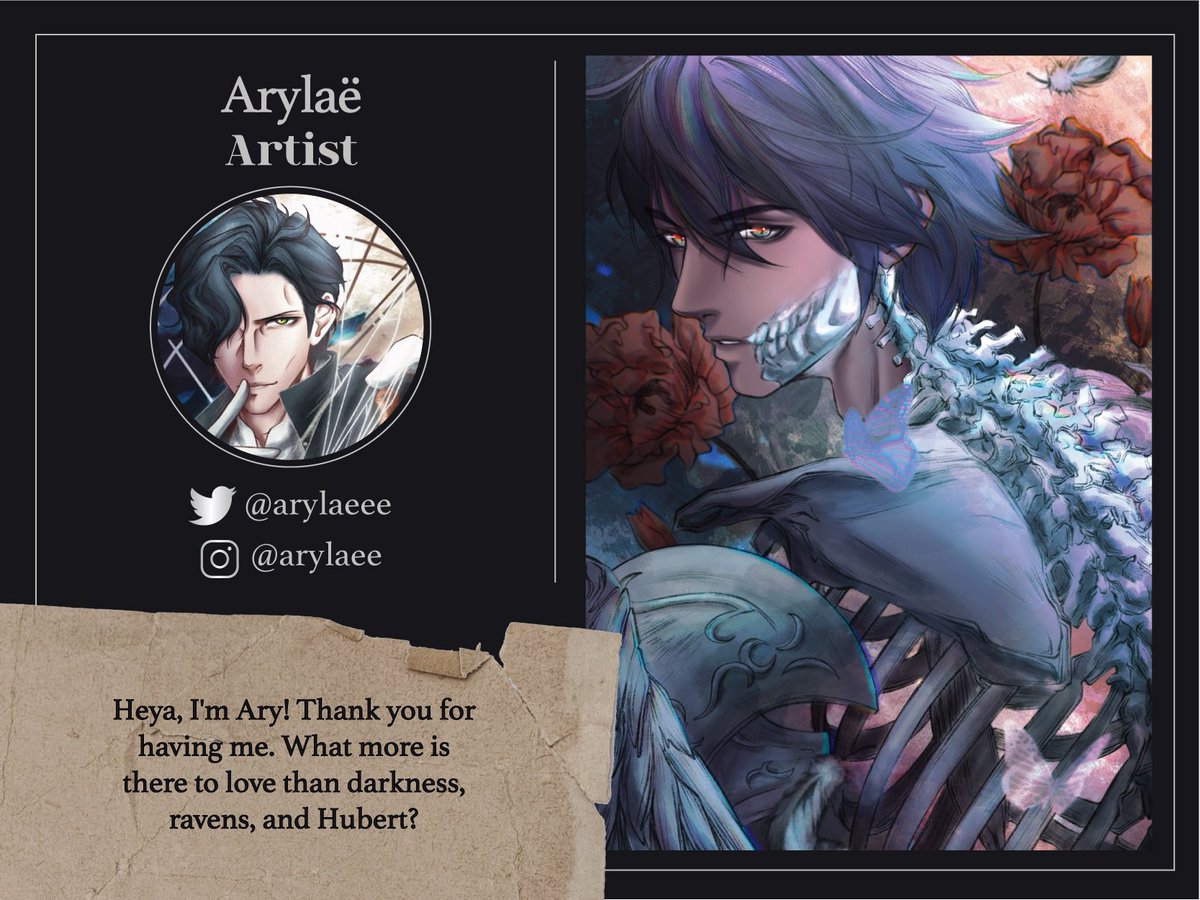 Arylaë (<a href="/arylaeee/">Arylaë • KawaiiCon, A609 CalgaryExpo, A35 Doujima</a>) has pledged her loyalty to House Vestra and will be joining us as both a merch and page artist. Her florals, feathers, and skeletal designs are show-stopping, spectacular, and stunning!