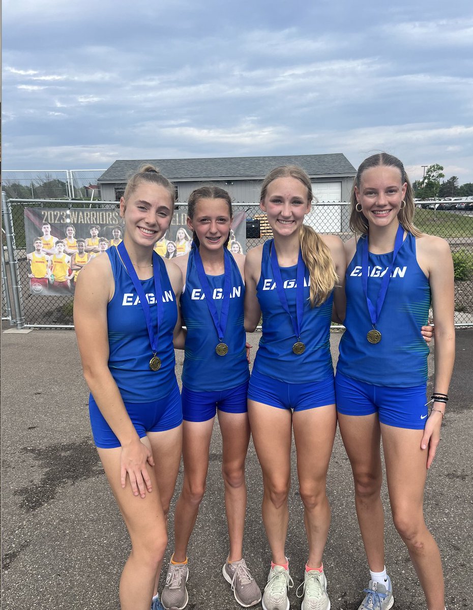 Eagan_Athletics's tweet photo. The 4 X 800 Relay is headed to the MSHSL State Track and Field Meet!    Section 3AAA Champions!  
Josie Seehafer  Ella Walters 
Norah Sjerven  Ava Ligtenberg https://t.co/FIHgRk2Ing