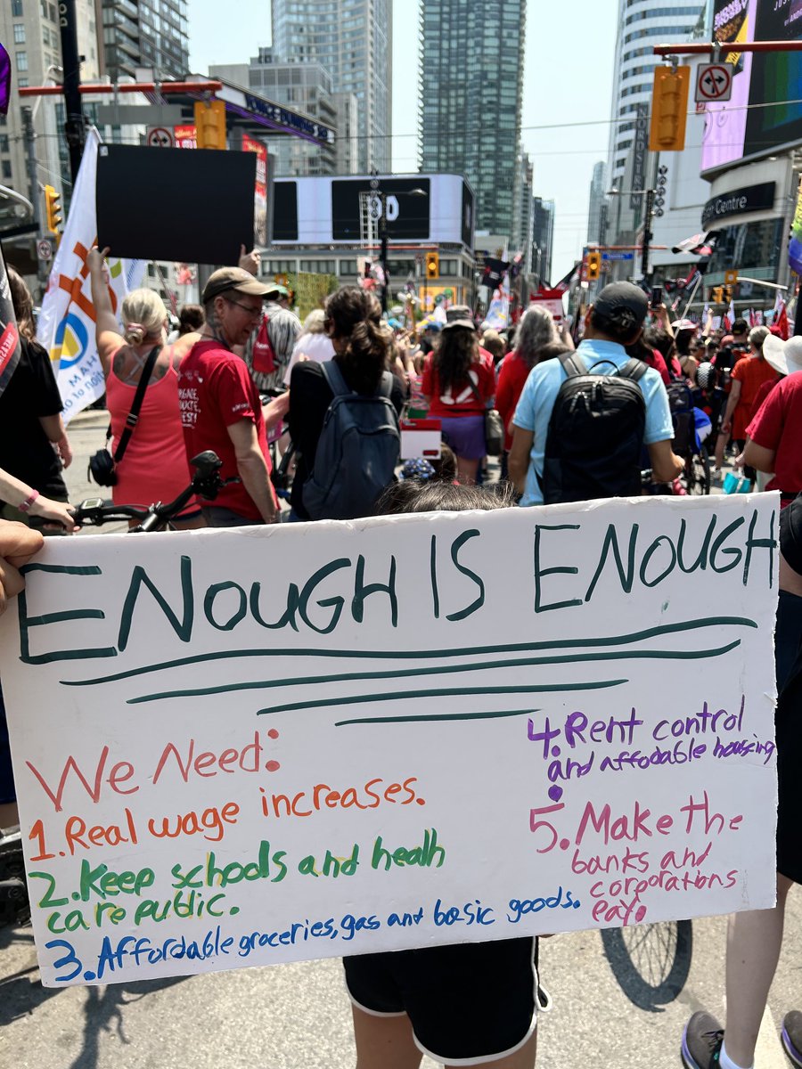 Powerful #EnoughIsEnoughON March in Toronto. Amazing turnout thanks to the relentless organizing of so many. This is how we build worker power to win! #onted #onpoli