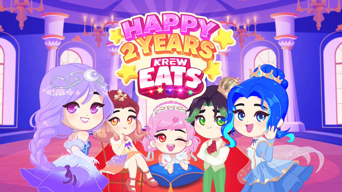 HAPPY 2 YEARS KREW EATS! 🎉
Join our celebration in-game and earn the cutest outfit! Play Now! kreweats.com/playnow