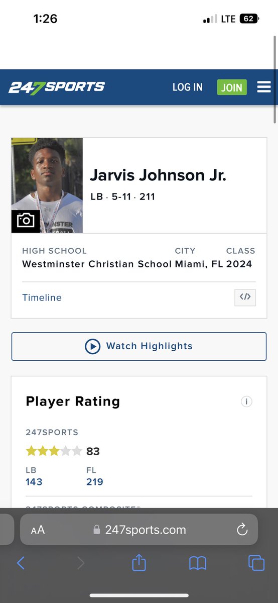 jarvisjr3__'s tweet photo. Blessed to be ranked a 3⭐️!! @247Sports @GabyUrrutia247 @Andrew_Ivins @Coach_PatWennin https://t.co/JJq9lutz3u