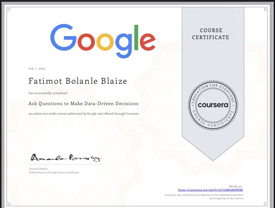I'm presently taking the Google Data Analytics Course on Coursera.
It offers eight courses, of which I am currently on the second🥳 and I've learnt a lot.
I'm here to talk about the skills you'll need to grow as a data analyst.
Trust me, they are skills applicable to life.

🧵