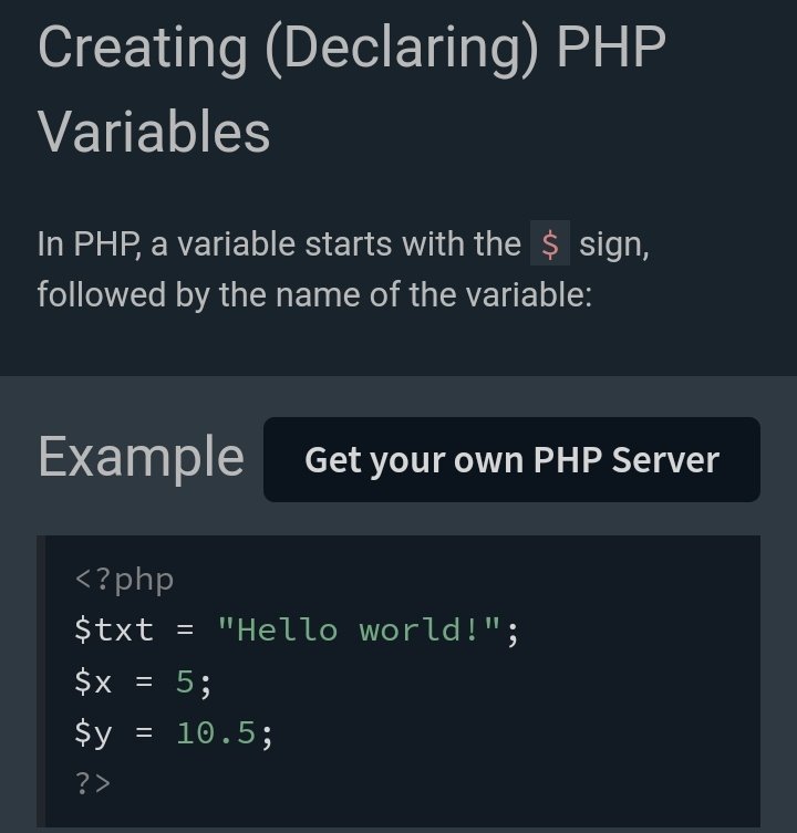 pradipbhat1010's tweet photo. Day 3/60:  Today i learnt how to use variables and about case sensitivity. #60DaysOfLearning2023 #PHPMySQLBackend #LSPPD3 https://t.co/Nid4yB2he2