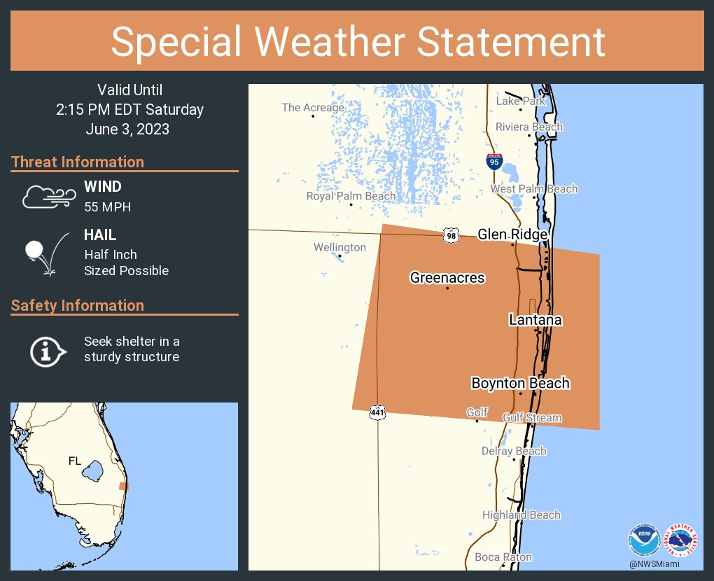 NWS Miami on Twitter "A special weather statement has been issued for