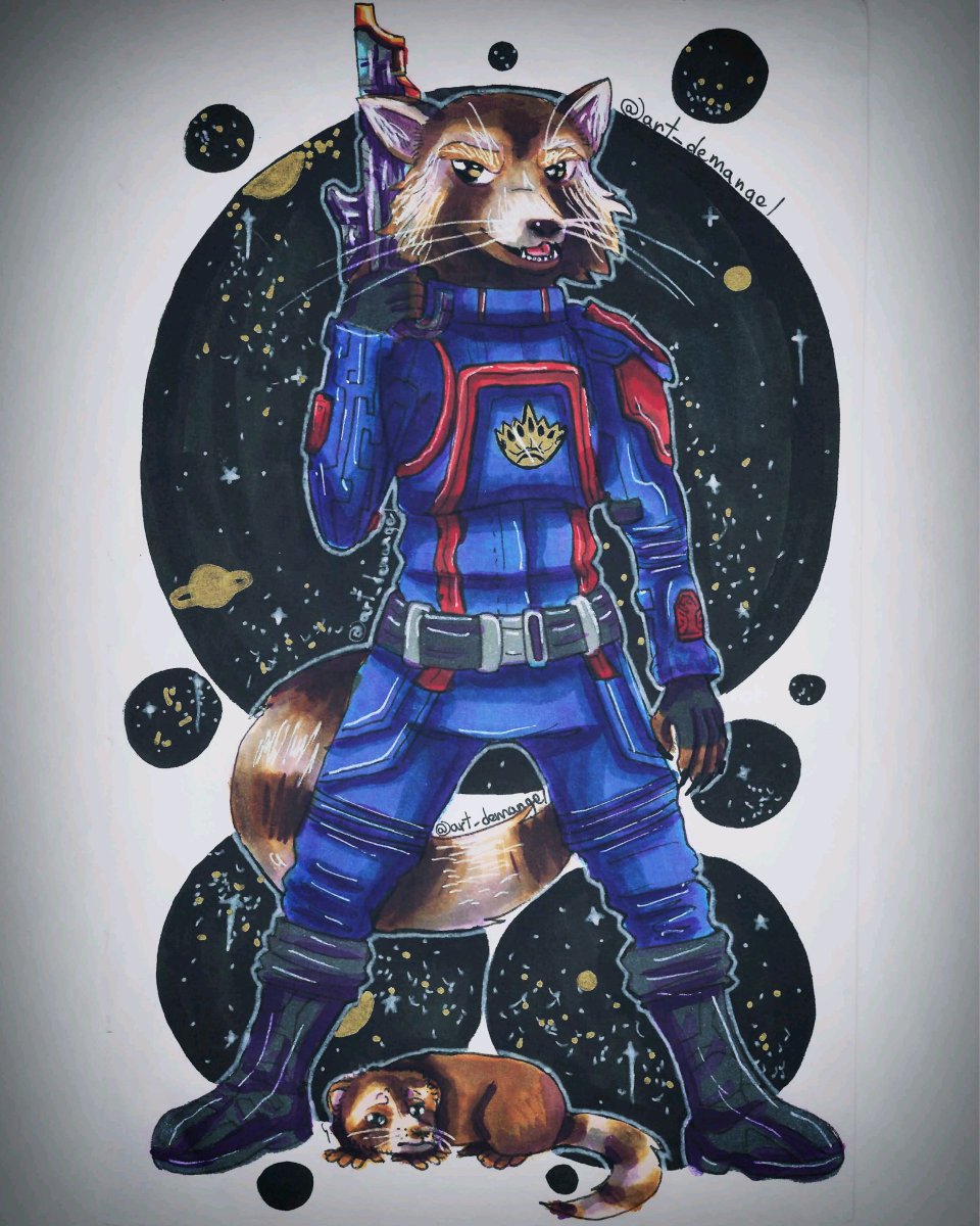 Fanart de Rocket Raccoon, parce que j'ai adoré le troisième film 🦝💙
.
.
.
.
#rocketraccoon #guardiansofthegalaxy #gotgvol3 #gotg #rocket #rocketgotg #gotgfanart #marvelfanart #disneyfanart #traditionaldrawing #traditionalart #markerillustration #markerdrawing