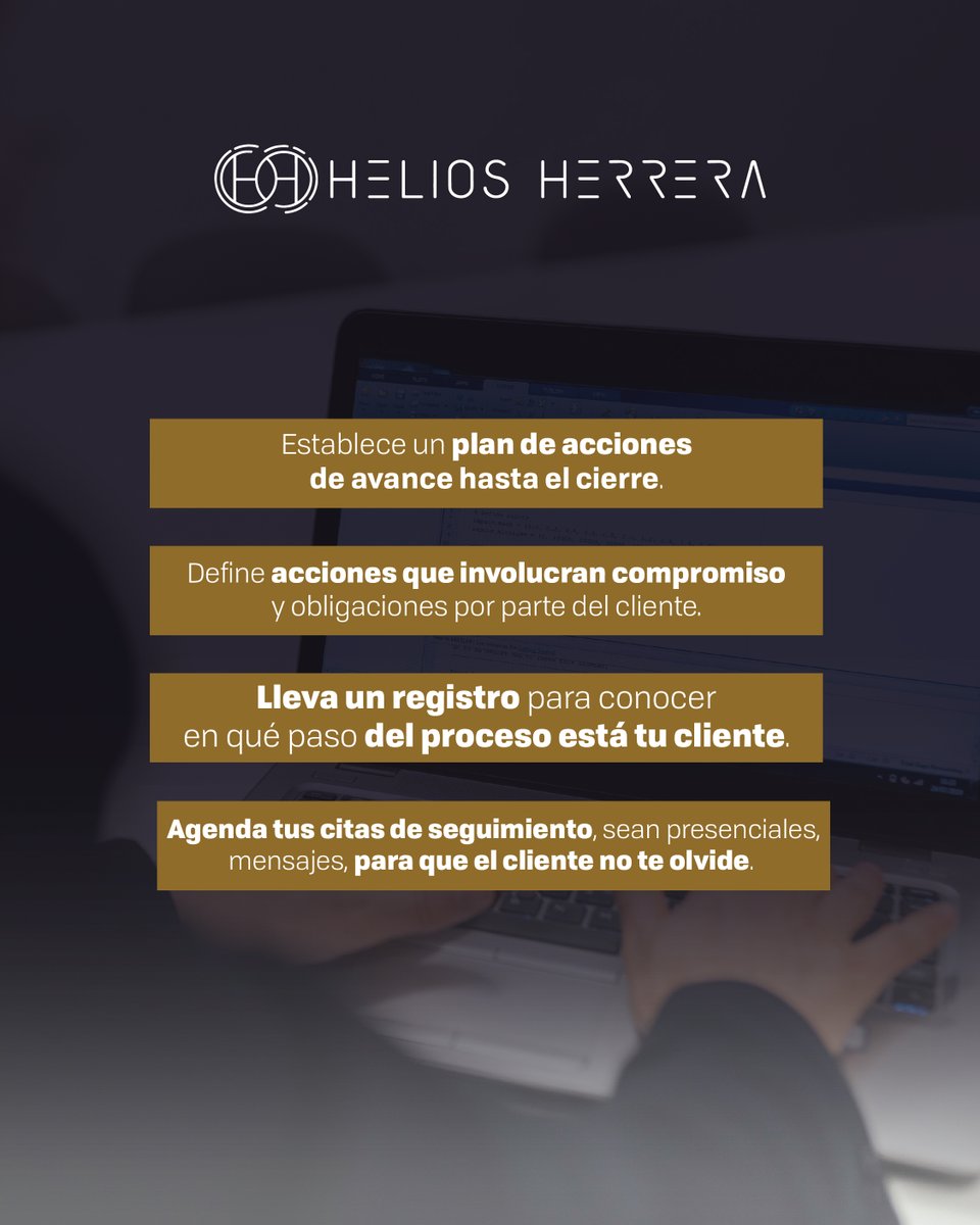 Helios_Herrera's tweet photo. 👉Sabemos que para cerrar buenos tratos es necesario establecer objetivos y buscar las mejores herramientas⚙️. Por eso es importante pensar en el seguimiento de tus clientes, ya que éste puede asegurar el éxito de tu venta.✅

#HeliosHerreraConsultores #ElPoderDeVender #ventas https://t.co/VV8l278u8V