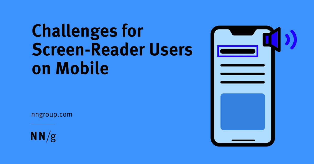 LarsBredahl's tweet photo. Challenges for Screen-Reader Users on Mobile: https://t.co/Gkl9rekgEg via @tbkohler #UX https://t.co/gsba7WtvVr