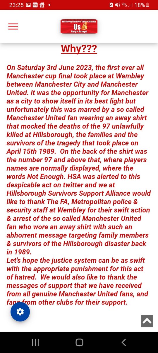 Statement from ourselves (Hillsborough Survivors Support Alliance- HSA) @FA @wembleystadium @metpoliceuk